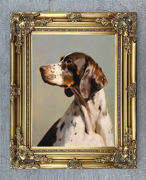 Gilt Framed Oleograph of an English Pointer