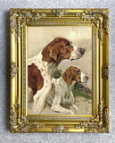 Gilt Framed Oleograph of English Pointers