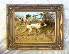 Gilt Framed Lithograph of Pointers in a Rural Landscape