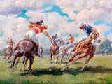 Fine Oleograph on Canvas of a Polo Match