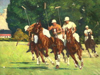 Fine Oleograph on Canvas of a Polo Match