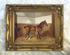 Fine Oleograph on Canvas - Portrait Study of a Polo Pony in a Stall