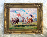 Fine Oleograph on Canvas of a Polo Match