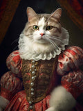 Fine Oleograph on Canvas of a Regal Tabby Cat "Her Majesty" aft. Thierry Poncelet