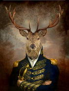 Fine Oleograph on Canvas of a Military Stag "Major" aft. Thierry Poncelet