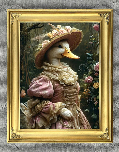 Fine Oleograph on Canvas of a Duck "Mrs Mallard" aft. Thierry Poncelet