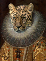 Fine Oleograph on Canvas of an Elizabethan Leopard aft. Thierry Poncelet