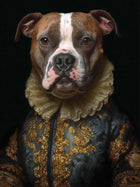 Fine Oleograph on Canvas of an Elizabethan Staffordshire Bull Terrier  aft. Thierry Poncelet