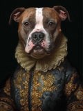 Fine Oleograph on Canvas of an Elizabethan Staffordshire Bull Terrier  aft. Thierry Poncelet