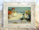 Stunning Oleograph on Canvas "The Balloon Seller" after Potthast