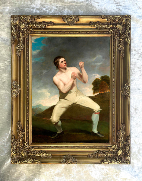 Fine Ornate Gilt Framed Oleograph of Richard Humphreys the Boxer