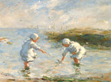 Fine Oleograph on Canvas - "Fishing In the Shallows"