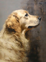 Fine Gilt Framed Oleograph of a Golden Retriever