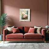 Exquisite Still Life Oleograph on Canvas Still Life of Pink Roses