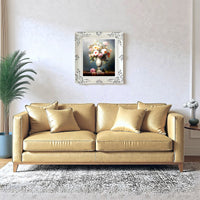 Exquisite Oleograph on Canvas Still Life of Roses in an Ivory Urn