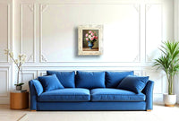 Beautiful Oleograph on Canvas - Still Life with Pink Roses in a Blue Wedgewood Urn
