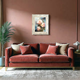 Beautiful Still Life Oleograph on Canvas - Bouquet of Pink Roses