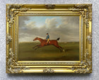 Oleograph on Canvas of a Racehorse & Jockey after Sartorius