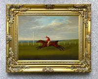 Fine Oleograph on Canvas of the Racehorse Whisker & Raphael at the 1815 Derby