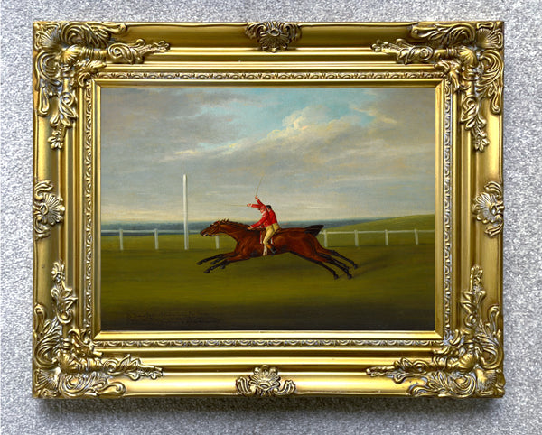 Fine Oleograph on Canvas of the Racehorse Whisker & Raphael at the 1815 Derby