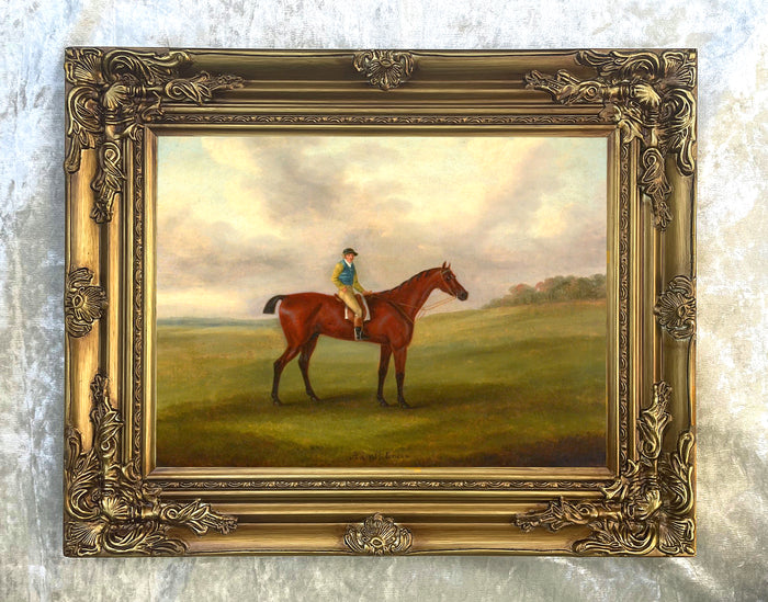 Fine Oleograph on Canvas of the Racehorse 