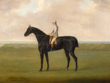 Fine Lithograph on Stretched Canvas of the Racehorse Smolensko with Tom Hoodison Up aft. Sartorius