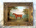 Oleograph on Canvas of "A Bay Horse Tethered"