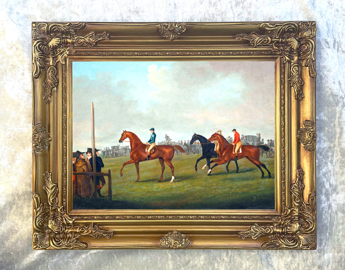 Oleograph on Canvas of The Start at Newmarket aft. Sartorius