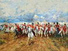Fine Oleograph on Canvas "Scotland Forever" - Charge of the Royal Scots Greys at Waterloo