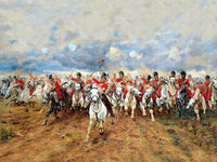 Fine Oleograph on Canvas "Scotland Forever" - Charge of the Royal Scots Greys at Waterloo