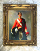 Exquisite Oleograph on Canvas - Portrait of an Officer of the Highlander Regiment