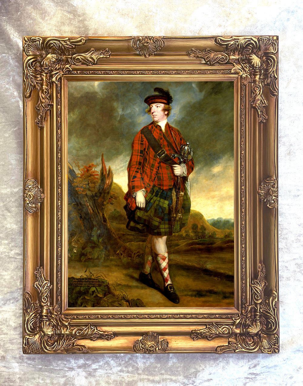 Large Gilt Framed Oleograph - Earl of Dunmore