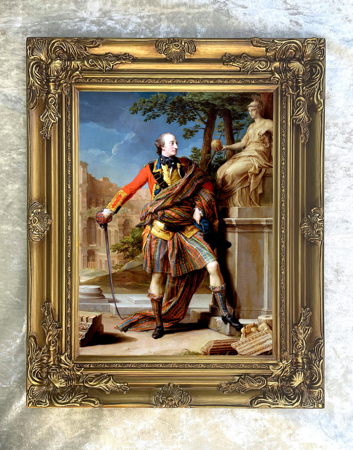 Exquisite Oleograph on Canvas - Portrait of a Highlander in full Tartan