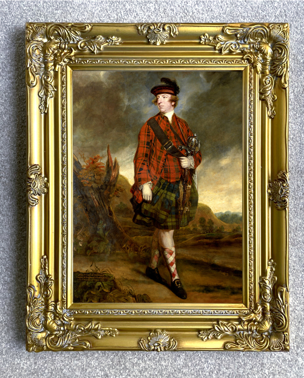 Large Gilt Framed Oleograph - Earl of Dunmore