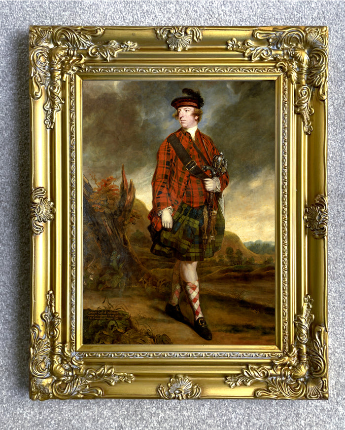 Large Gilt Framed Oleograph - Earl of Dunmore