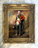 Exquisite Oleograph on Canvas - Portrait of a Highlander