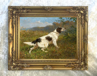 Fine Oleograph on Canvas - Portrait of a Setter "In the Field"