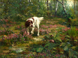 Gilt Framed Oleograph of a Setter in Woodland aft. Rosseau