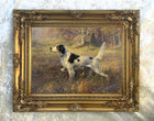 Fine Oleograph on Canvas - English Setter on Point in an extensive Landscape