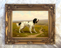 Fine Oleograph on Canvas - English Setter in a Moorland Landscape