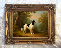 Fine Oleograph on Canvas - English Setter in Woodland