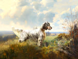 Fine Oleograph on Canvas - An English Setter in the Field