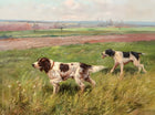 Fine Oleograph on Canvas - An English Setter & Pointer in the Field - aft Eugene Petit