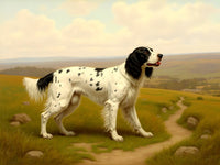 Fine Oleograph on Canvas - English Setter in a Moorland Landscape