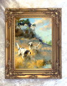 Excellent Lithograph on Canvas - A Pair of English Setters in a Landscape