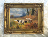 Fine Oleograph on Canvas - A Pair of Setters Pointing after Eugene Petit