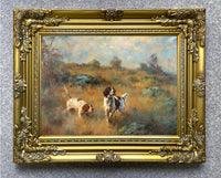 Fine Lithograph on Canvas - An English Setter & Pointer - On the Scent