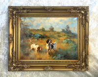 Fine Lithograph on Canvas - An English Setter & Pointer - On the Scent