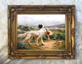 Fine Lithograph on Canvas - A Pair of English Setters on a Moor