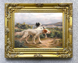 Fine Lithograph on Canvas - A Pair of English Setters on a Moor